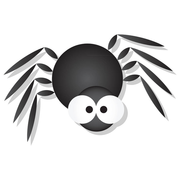 Roztomilý pavouk s Velké falšovaný oči kreslené vektorové ilustrace - Vektor, obrázek