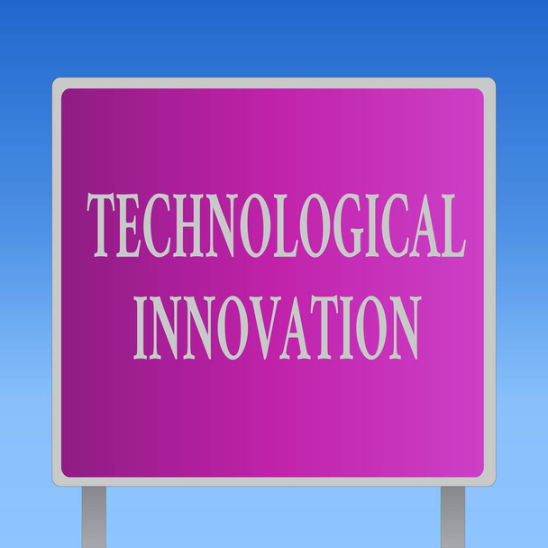 Fogalmi kézírás, amely bemutatja a technológiai innovációt. Üzleti fotó szöveg Új találmány a termék műszaki ismeretéből - Fotó, kép