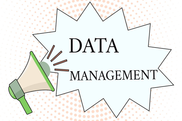 Texto para escrita de palavras Data Management. Conceito de negócio para A prática de organizar e manter processos de dados
 - Foto, Imagem