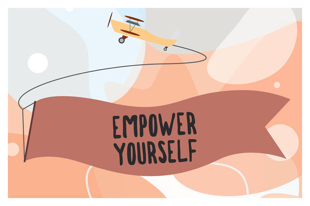 Écriture conceptuelle montrant Empower Yourself. Texte photo d'entreprise prendre le contrôle des objectifs de vie choix positifs
 - Photo, image
