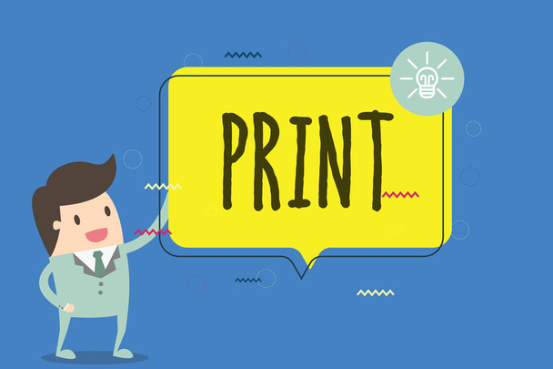 Szöveg jel mutatja a nyomtatás. Fogalmi fénykép kapcsolatos átruházása szöveg vagy tervez-hoz Softcopy papír, a nyomtatott - Fotó, kép