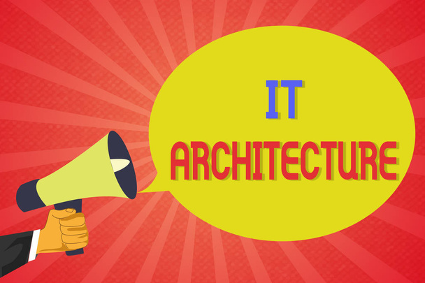 Escritura a mano conceptual que muestra It Architecture. Texto de la foto del negocio La arquitectura se aplica al proceso de estructura general
 - Foto, Imagen