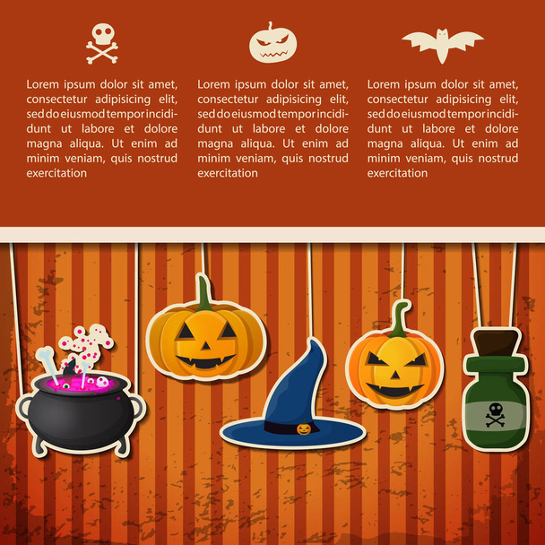 Happy Halloween Greeting Poster - ベクター画像