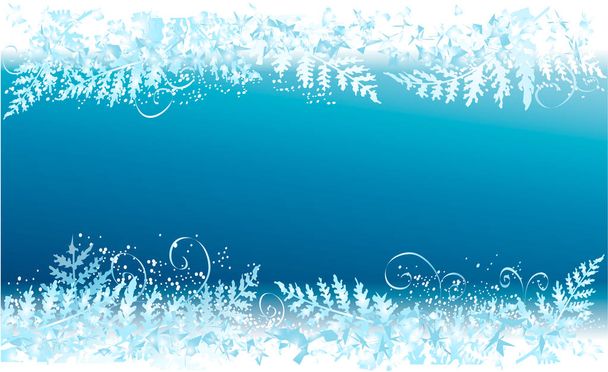 Cold winter background with frosted window - Vector, Image
