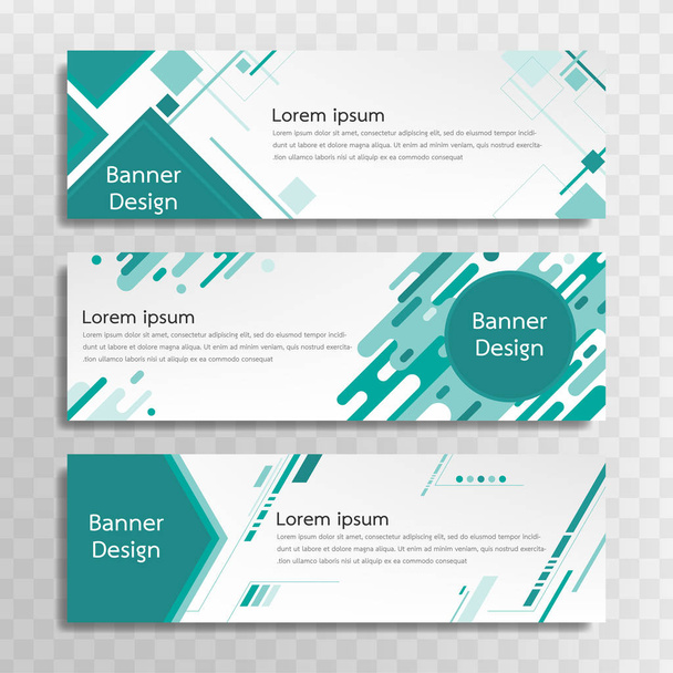 Vector green banner template design with 3 designs. - Vector, Image