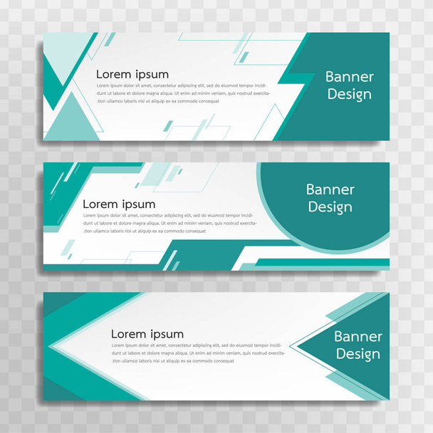 Vector green banner template design with 3 designs. - Vector, Image
