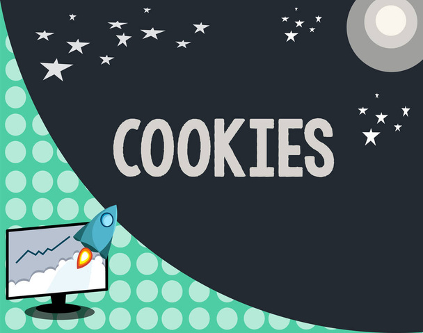 Escritura manual conceptual mostrando Cookies. Foto de negocios mostrando Galleta dulce Postre Deliciosa comida Snack Pequeño pastel levantado
 - Foto, Imagen