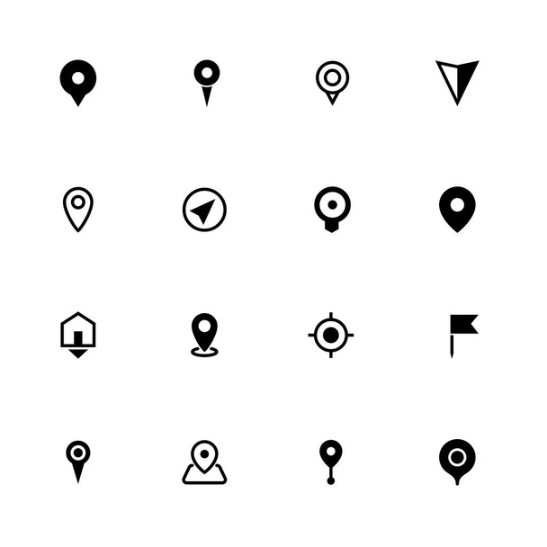 Map location icons collection, symbol for apps, websites or print - ベクター画像