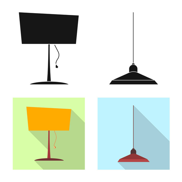 Vector design of furniture and apartment symbol. Set of furniture and home vector icon for stock. - Vektor, Bild