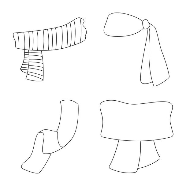 Isolated object of scarf and shawl icon. Collection of scarf and accessory stock symbol for web. - Vektor, obrázek