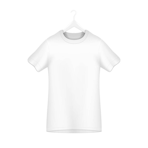 Male T-shirt template on the hanger - Vector, Image