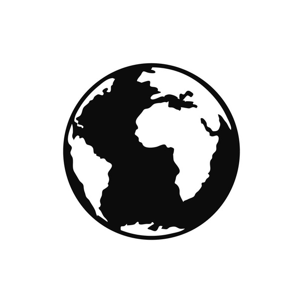 フラット地球地球アイコン。白い背景に分離された地球儀のイラスト. - ベクター画像
