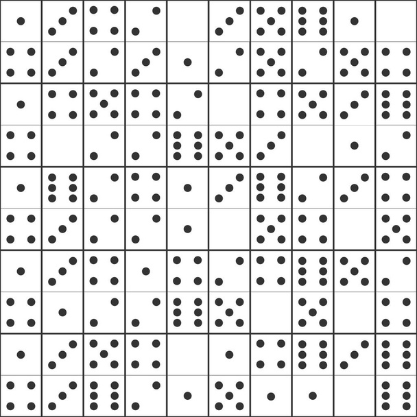 siyah ve beyaz sorunsuz domino tasarlamak vektör  - Vektör, Görsel