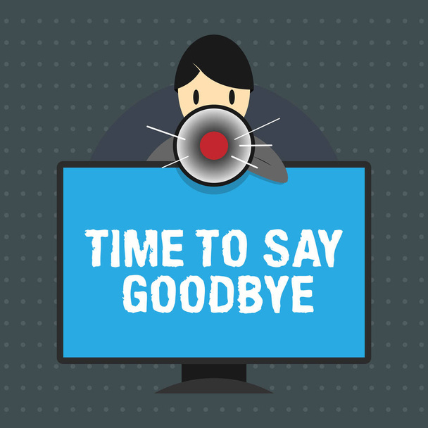 Signo de texto que muestra el tiempo para decir adiós. Foto conceptual Despedida Hasta la vista Hasta que nos volvamos a ver
 - Foto, Imagen