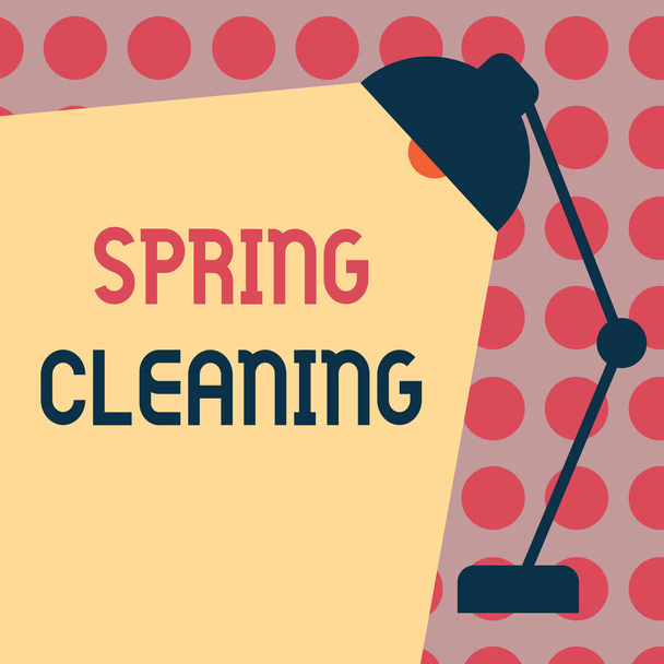 Ecriture conceptuelle montrant Spring Cleaning. Business photo texte pratique de nettoyage en profondeur maison au printemps
 - Photo, image