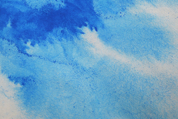 Abstract hand painted  blue  watercolor splash on white paper background, Creative Design Templates - Foto, Imagem