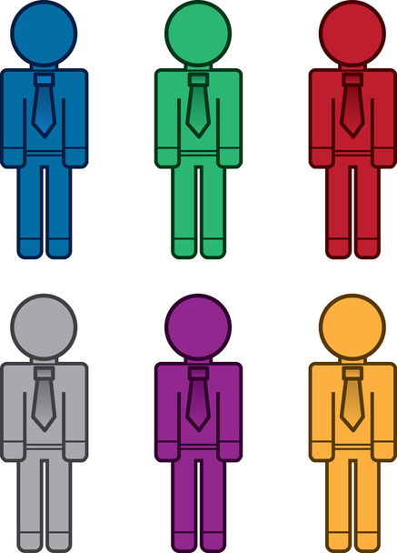 Trabajadores de negocios Colores en blanco
 - Vector, Imagen