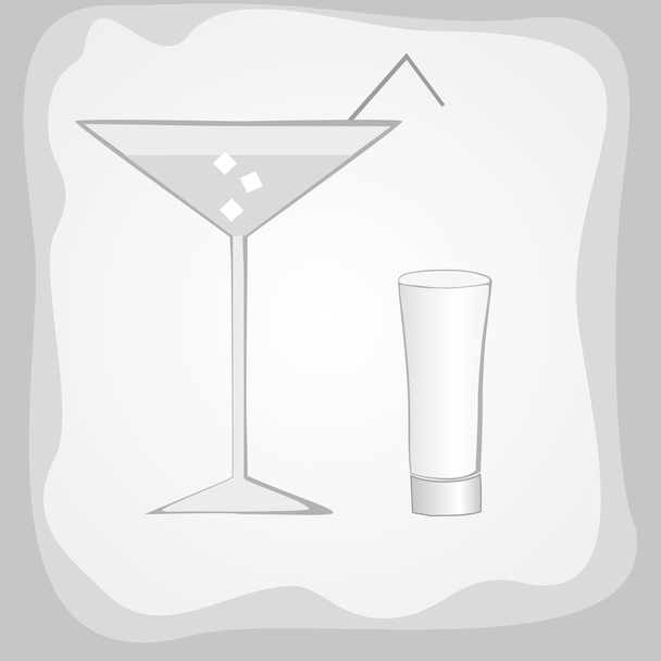 Cóctel y vasos de vodka
 - Foto, Imagen