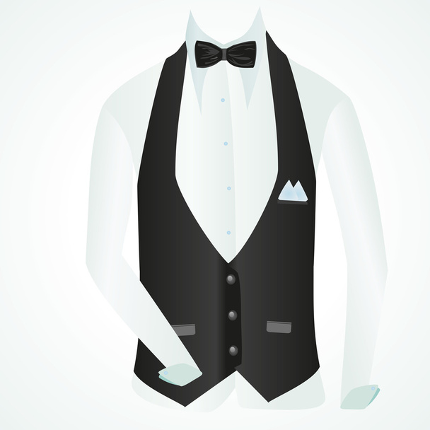 vest shirt and bow tie in business style - Photo, Image