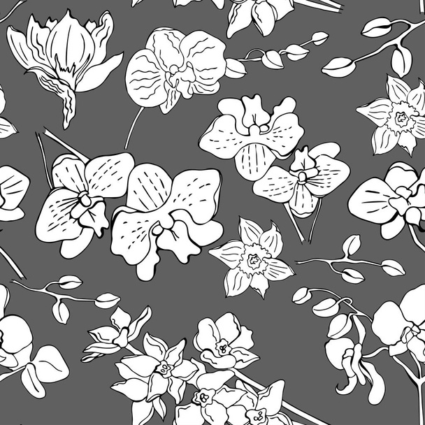Seamless vector pattern in doodle style. Very tender and womanlike - Wektor, obraz