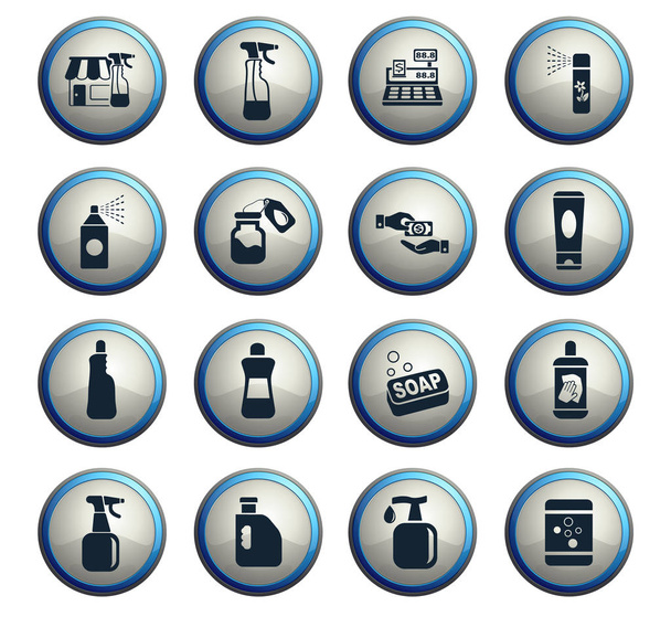 kimyasallar Icon set depolamak - Vektör, Görsel