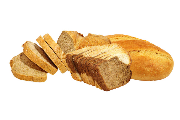 Різні види свіжого хліба. Ізольовані
. - Фото, зображення