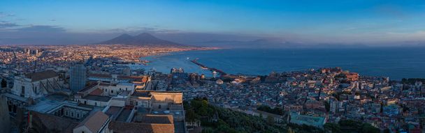 A panorama of Naples featuring Mount Vesuvius in the distance. - Photo, Image