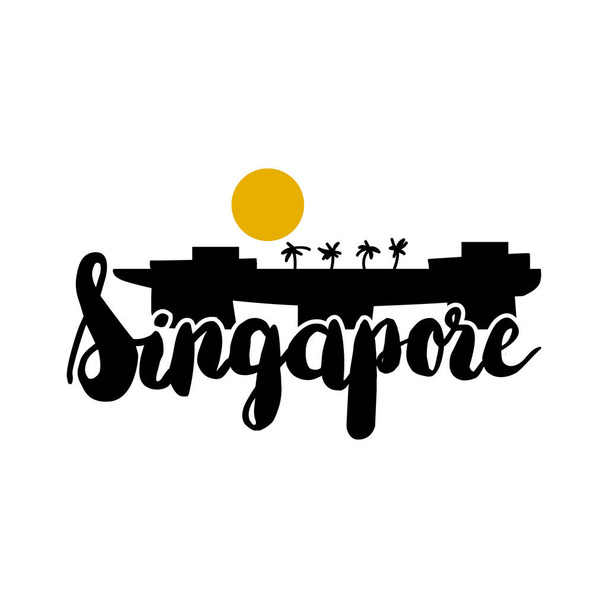 Beszél Singlish szöveg. Szingapúr szimbóluma - Vektor, kép