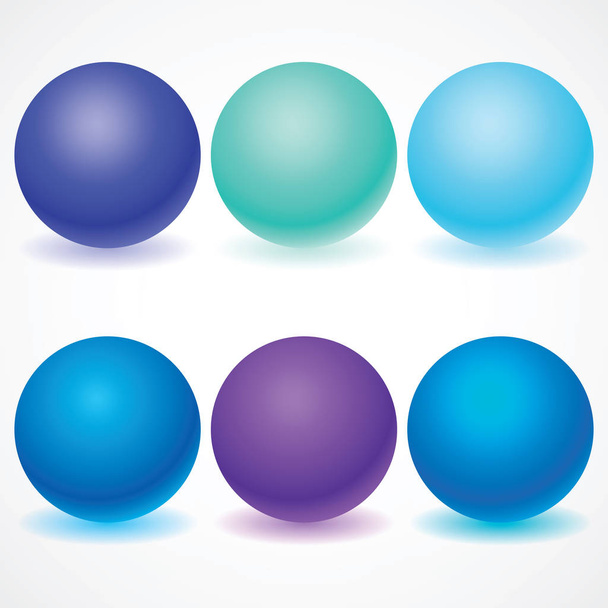 Set of multicolored spheres with shadows - Vektor, obrázek