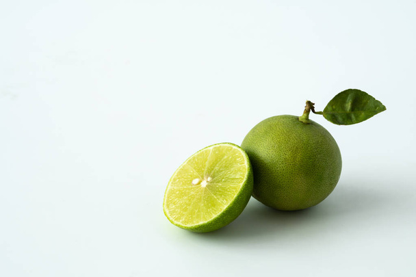 lime fresh sour taste from natural selection on white background - Fotoğraf, Görsel