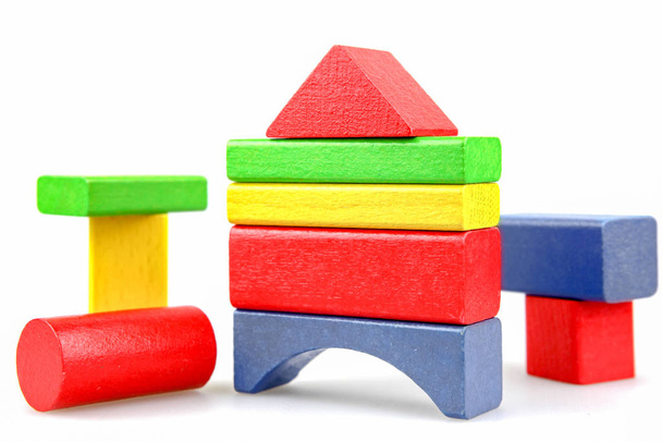 Toy blocks isolated on white background. - Photo, Image