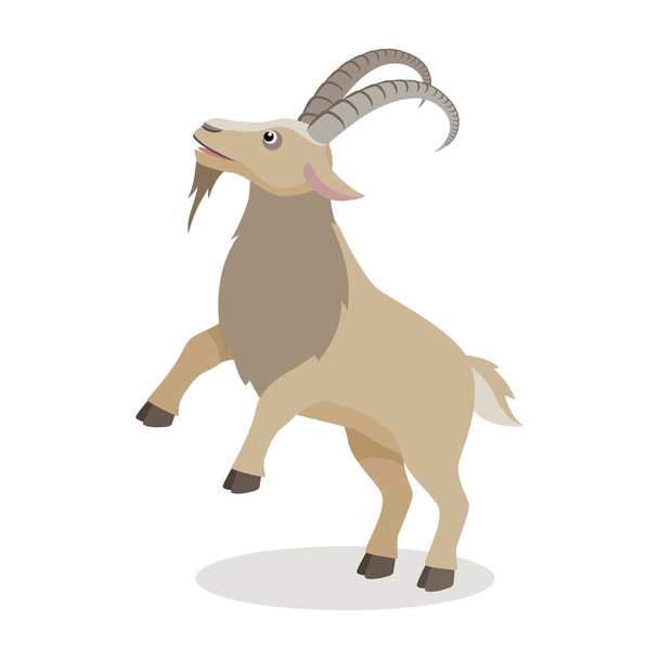 Kreslený koza v různých pozicích v plochý - Vektor, obrázek