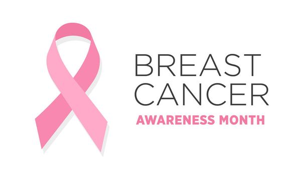 Baner miesiąca świadomości na temat raka piersi - Wektor, obraz