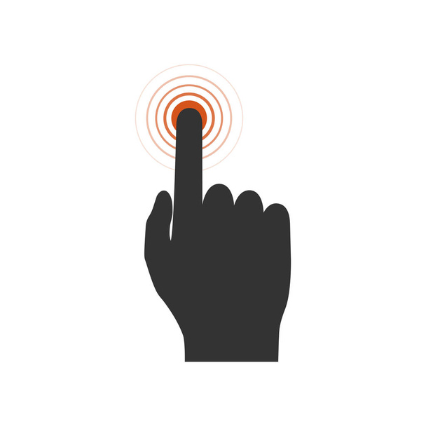 Touch screen icon. Vector illustration. Hand pointer icon in flat style. Touch hand icon, isolated - Vector, Image
