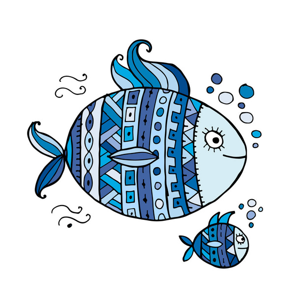 Ornate fish for your design. Vector illustration - Vetor, Imagem