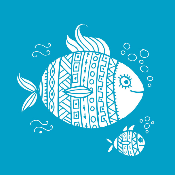 Ornate fish for your design - Вектор,изображение