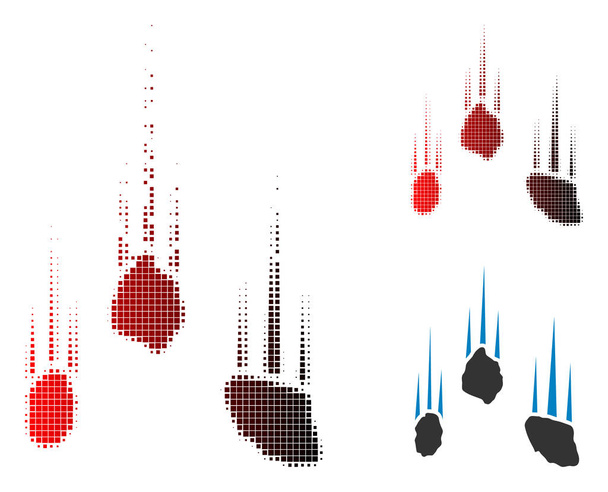 Піктограма розпаду пікселів напівтонів падаючих скель
 - Вектор, зображення