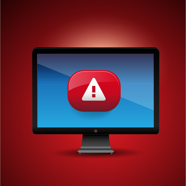 προειδοποίησης σχετικά με ιούς συνδεθείτε στο πρόγραμμα περιήγησης στο internet στην οθόνη lcd - Διάνυσμα, εικόνα