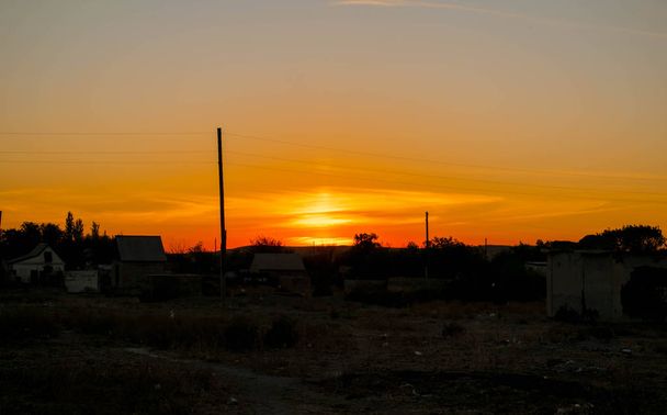 naplemente gyönyörű vidéki háttér-design - Fotó, kép