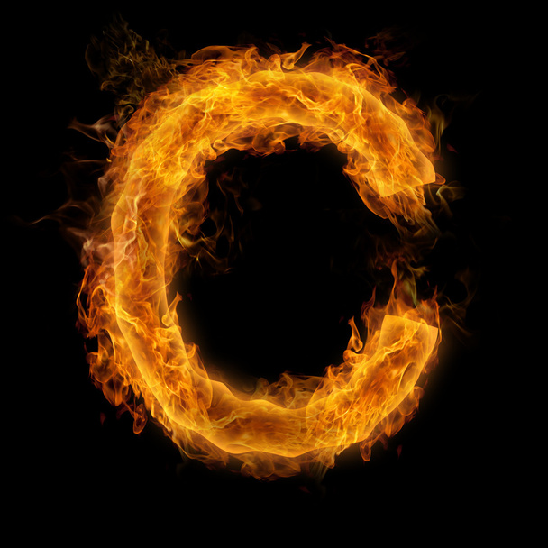 Flaming Letter C - Foto, afbeelding