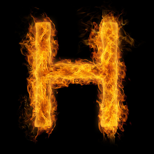 płonące litery h - Zdjęcie, obraz