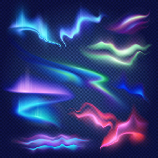 Ensemble transparent Aurora Borealis coloré
  - Vecteur, image