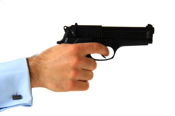 business man holding pistol - Zdjęcie, obraz