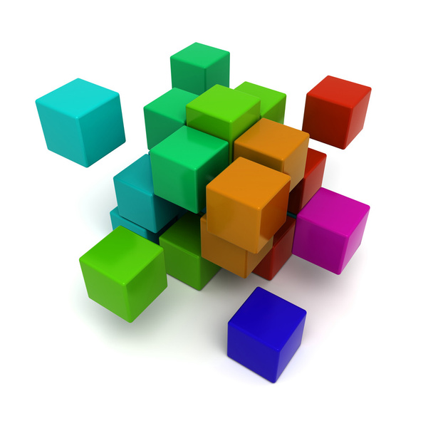 Colorful cubic background - Foto, imagen