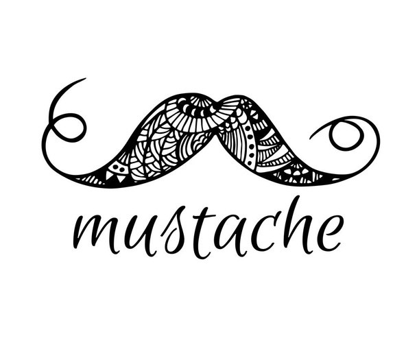 Mustaches. November. Vector doodle element, mustache on white background. - Wektor, obraz
