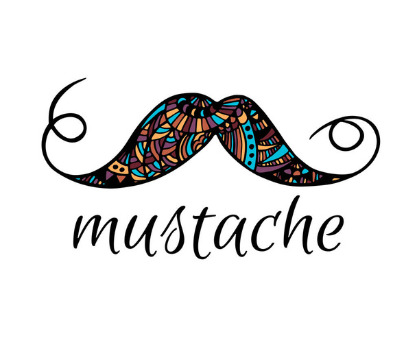 Mustaches. November. Vector doodle element, mustache on white background. - Vektor, kép