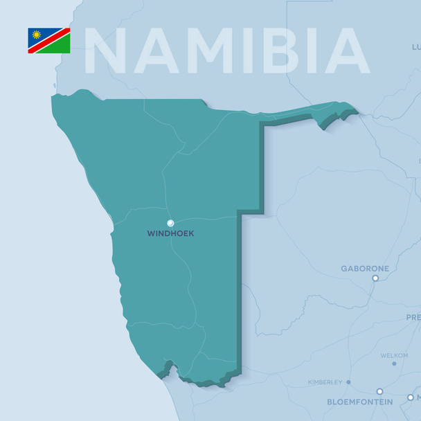 Verctor Mappa delle città e delle strade in Namibia
. - Vettoriali, immagini