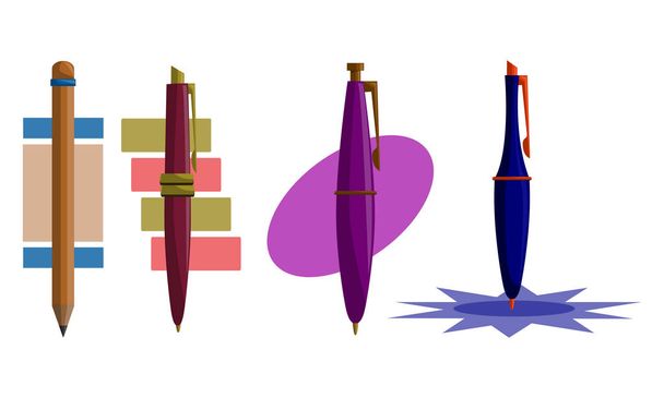 Vektor-Set für Stift-Design-Vorlagen - Vektor, Bild
