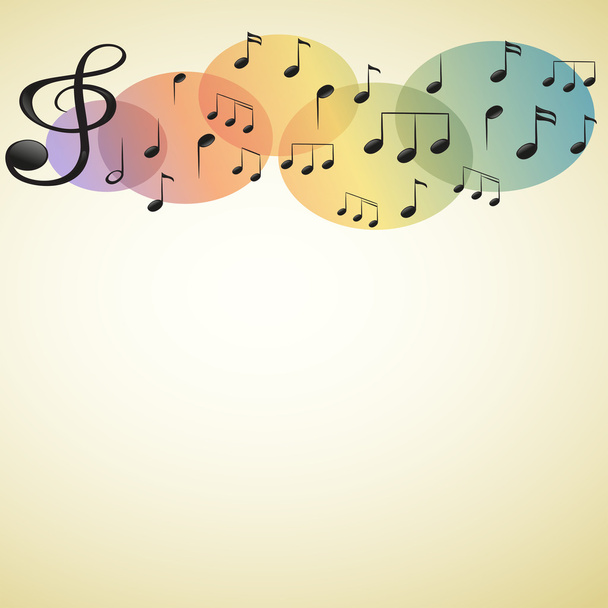 Musical notes and symbols with an empty space - Vector, Image