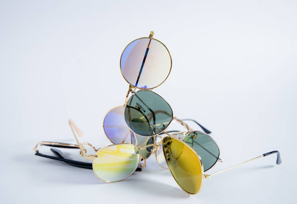 eyeglasses isolated on white, eyeglasses, sun glasses - Фото, изображение